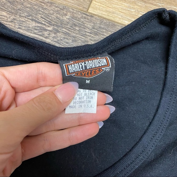 💔sold 💔Vintage 90s Harley Davidson shirt with lace sleeves - Picture 3 of 4